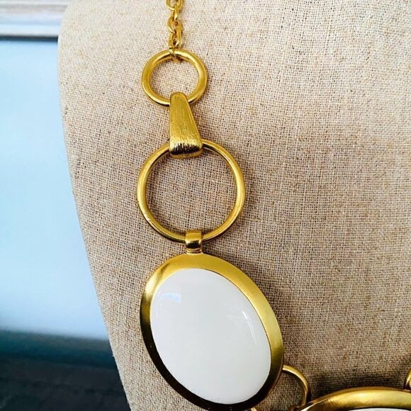 Karine Sultan Oval Enamel Goldtone Necklace - Picture 3 of 4